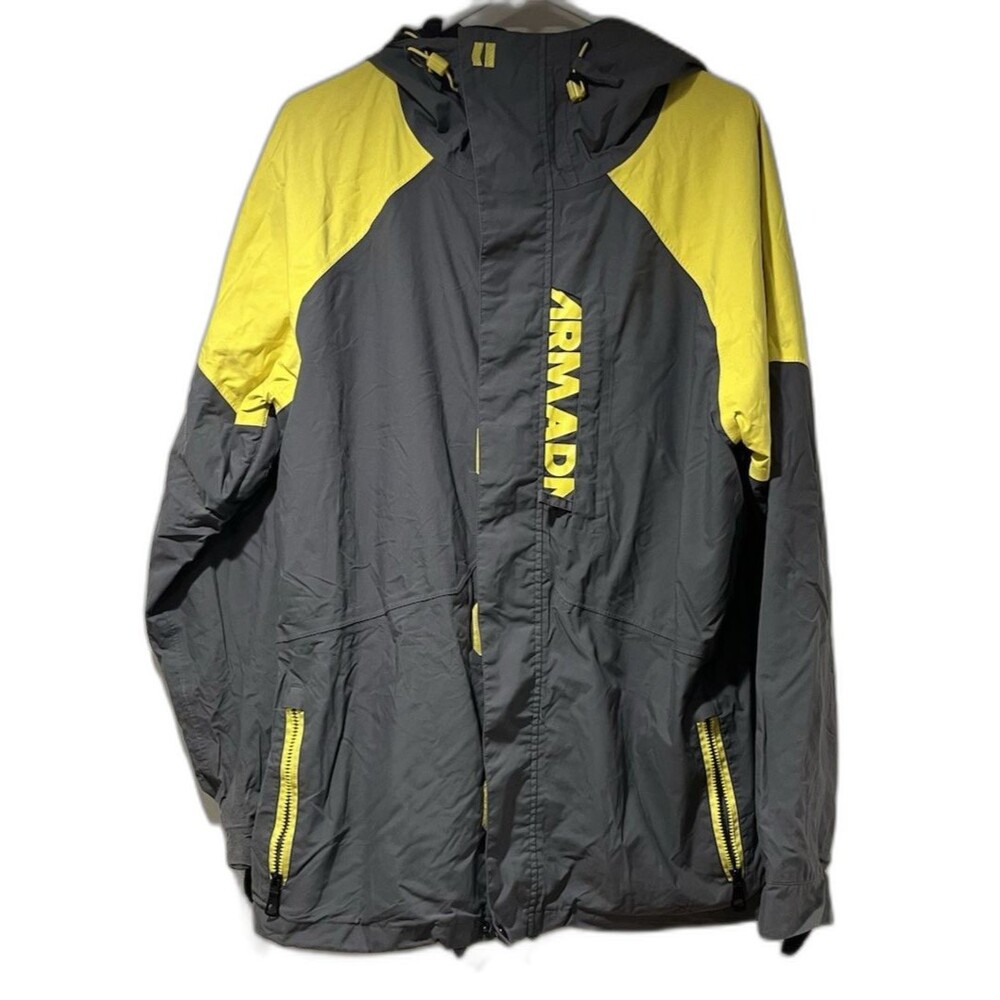 Armada Skis Mega Rex Jacket Men's M Gray Yellow 10K Snowboard Coat